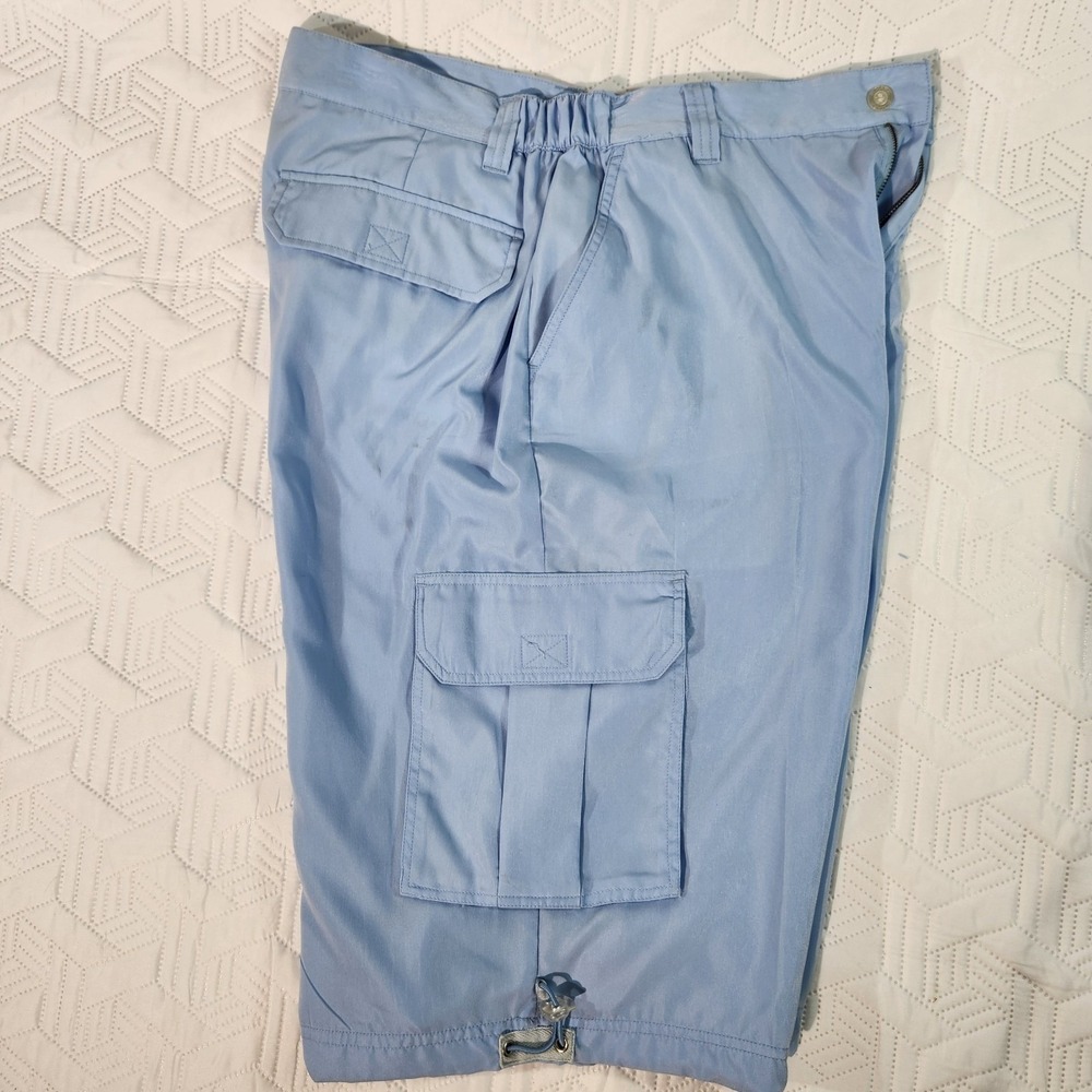 PJMark Absolute Cargo Shorts mens L Vintage‎ Baggy Y2K Blue 5 Pocket Long Length